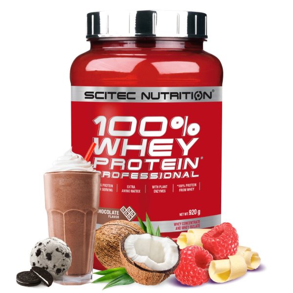 Proteinpulver - Scitec Nutrition 100% Whey Protein Professional (920g) - Chocolate Coconut