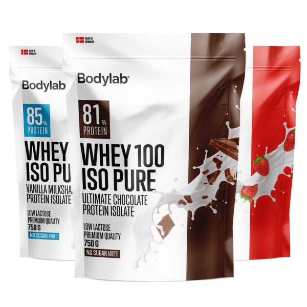 Proteinpulver - Bodylab Whey 100 ISO Pure (750 g) - Strawberry Milkshake