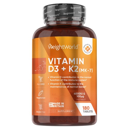 Vitamin D3 + K2 Tabletter (180 stk)